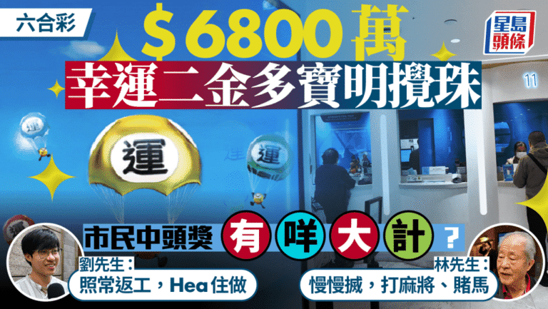 六合彩6800萬金多寶攪珠！市民夢想中獎後「Hea住」返工