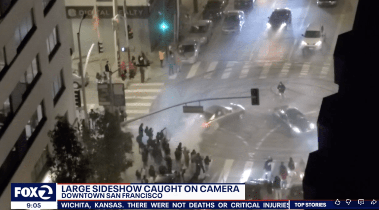 羅偉周四簽署法案，將非法汽車雜耍列為輕罪。圖為此前被拍到的汽車非法雜耍活動。KTVU電視畫面