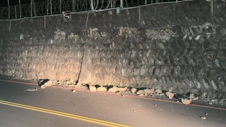 台東6.1級強震！監獄圍牆崩落畫面曝光 獄方急報平安：無人傷亡、無脫逃
