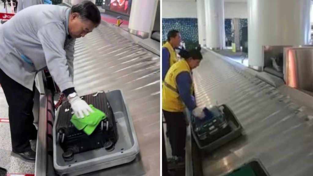 機場職員抹行李篋暖心舉動惹熱議！網民質疑擺拍 官方咁樣回應