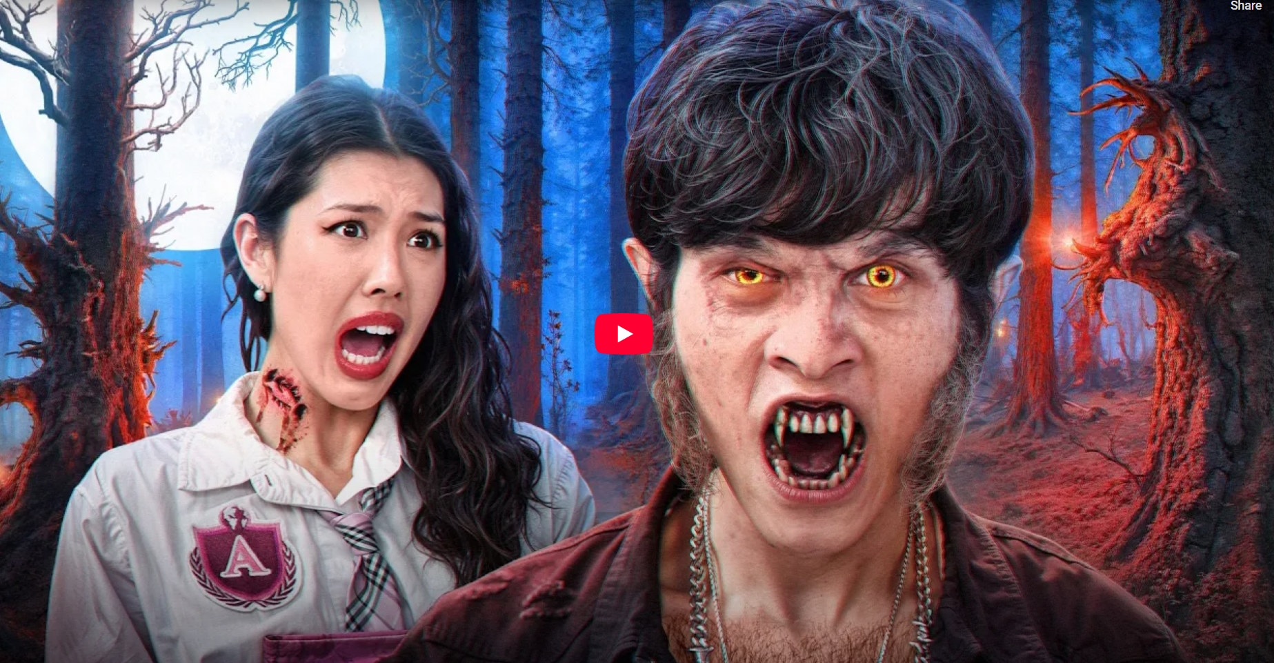 圖為志堅創作的《我男友是狼人?!》標題縮圖。YouTube