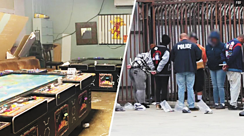 執法單位在非法賭博窩點逮捕到130多人。聯邦調查局