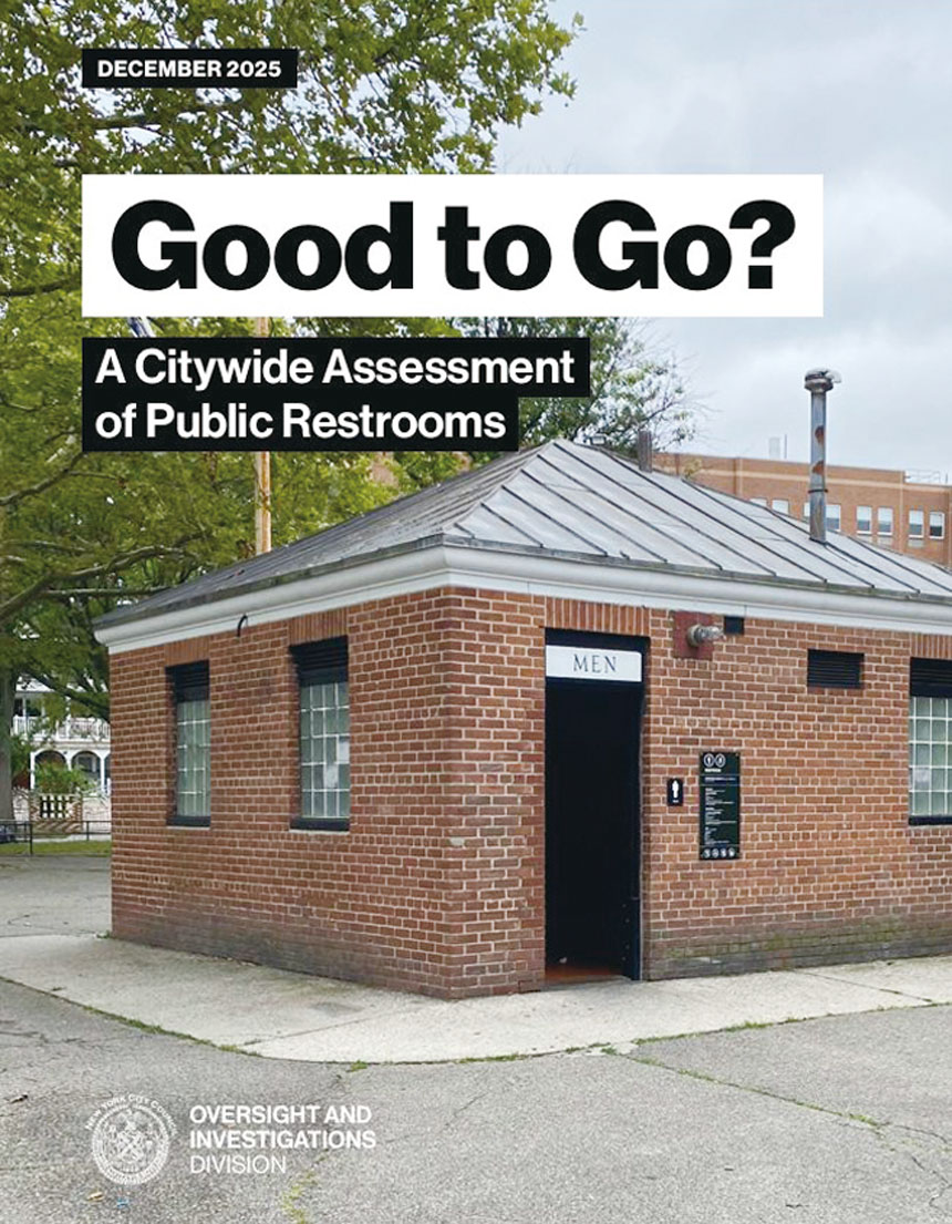 議會公共廁所檢查報告封面。