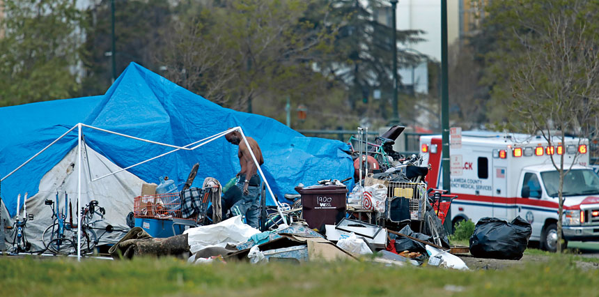 屋崙街頭的無家者。美聯社資料圖