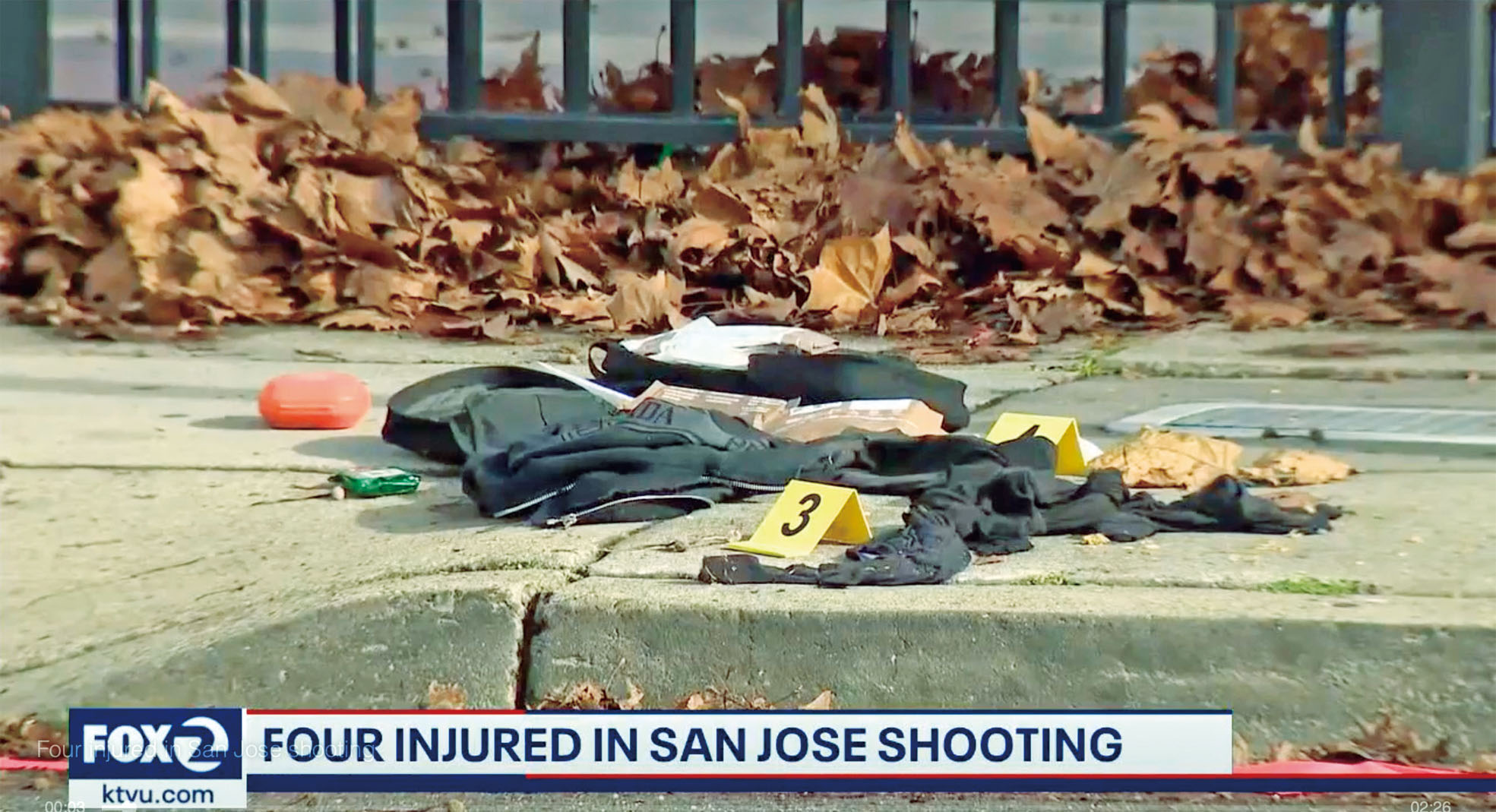 聖荷西1死3傷槍擊案現場。 KTVU電視畫面