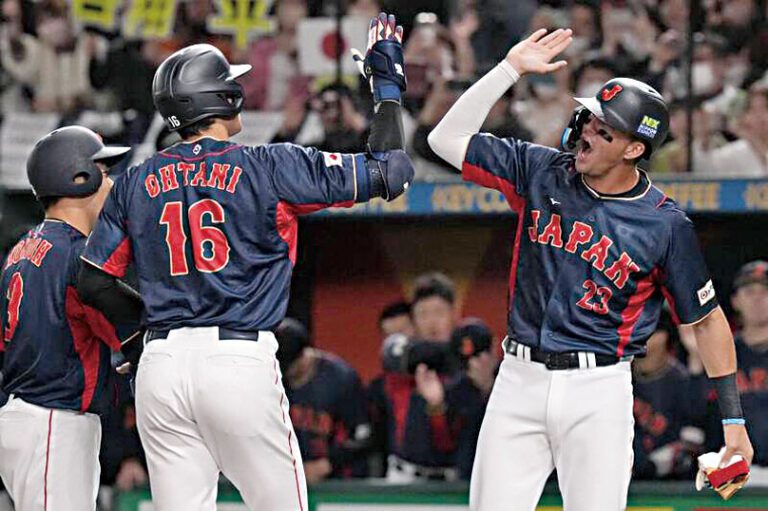 大谷翔平曾與努特巴爾同戰壕。資料圖片