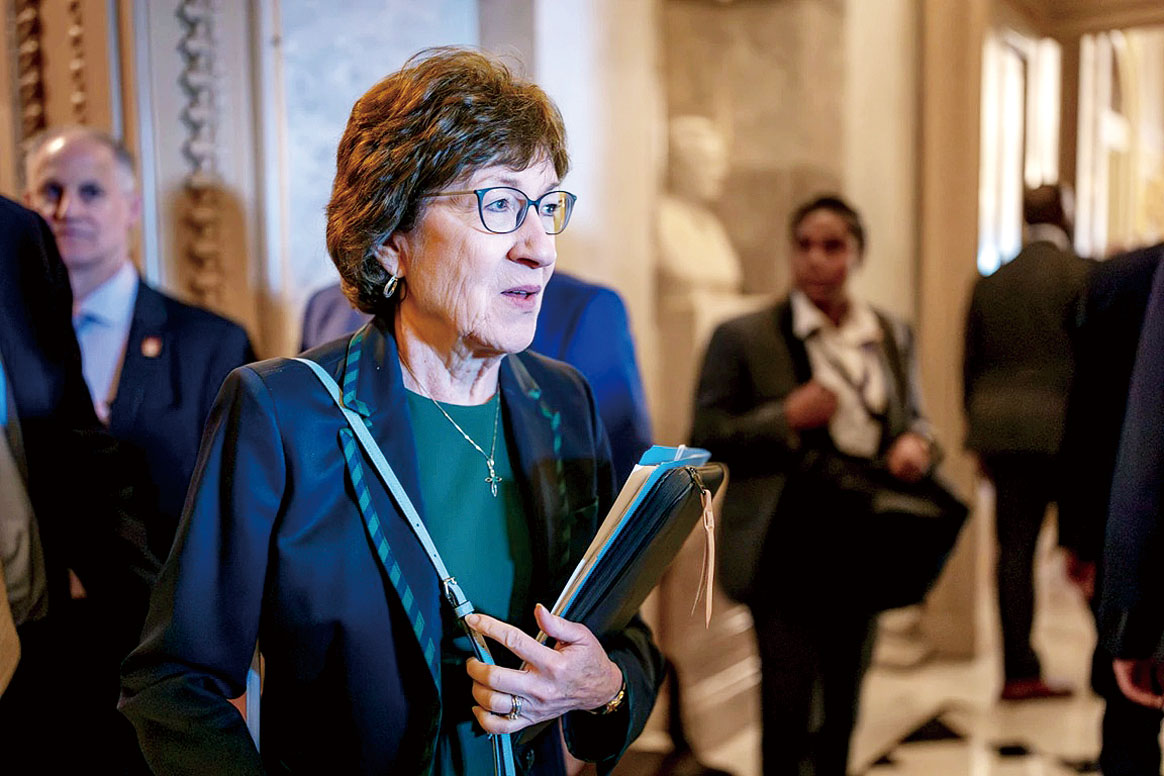 緬因州共和黨參議員柯林斯。美聯社