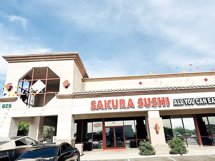 位於亞利桑那州吉爾伯特（Gilbert）的櫻花壽司。谷歌地圖