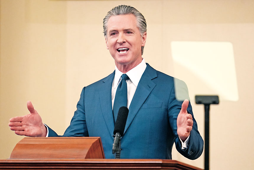 州長紐森發表任內最後一份州情咨文。美聯社