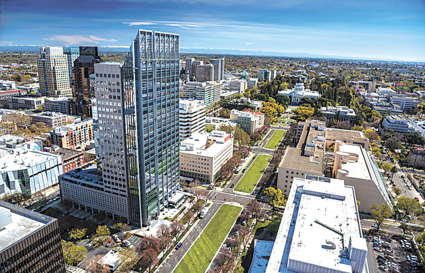 沙加緬度州大將利用州府空置地皮在市中心建立校區,圖為工程效果圖。沙加緬度州大