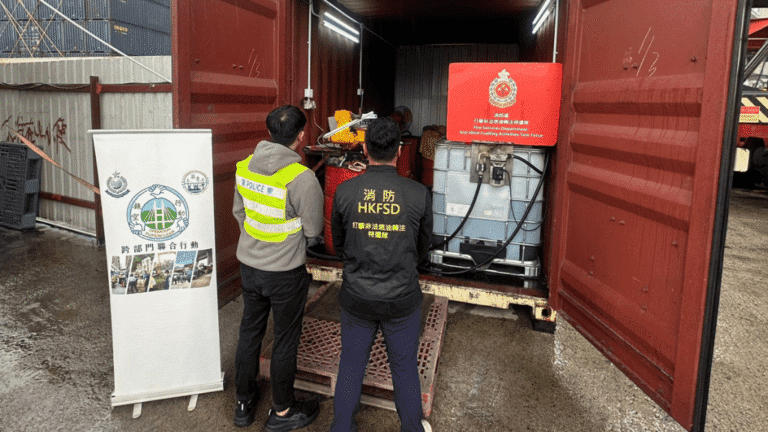 【突發】葵青警聯手消防處 搗破青衣非法加油站 檢59萬柴油拘一男