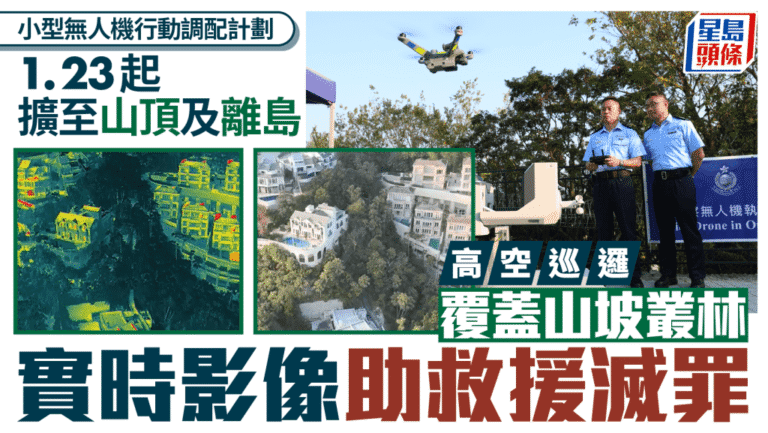 【科技執法】警隊無人機「飛咇」升級！山頂、長洲、南丫島納入自動巡邏，熱成像全天候打擊罪案