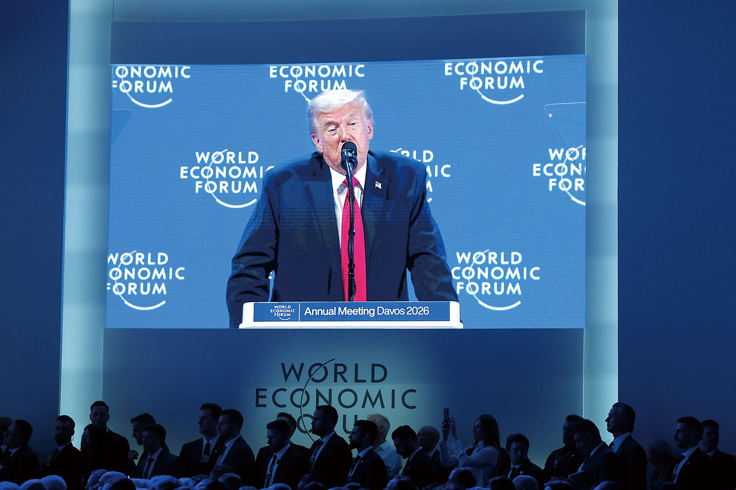 特朗普21日出席世界經濟論壇年會（WEF）時發表講話。路透社