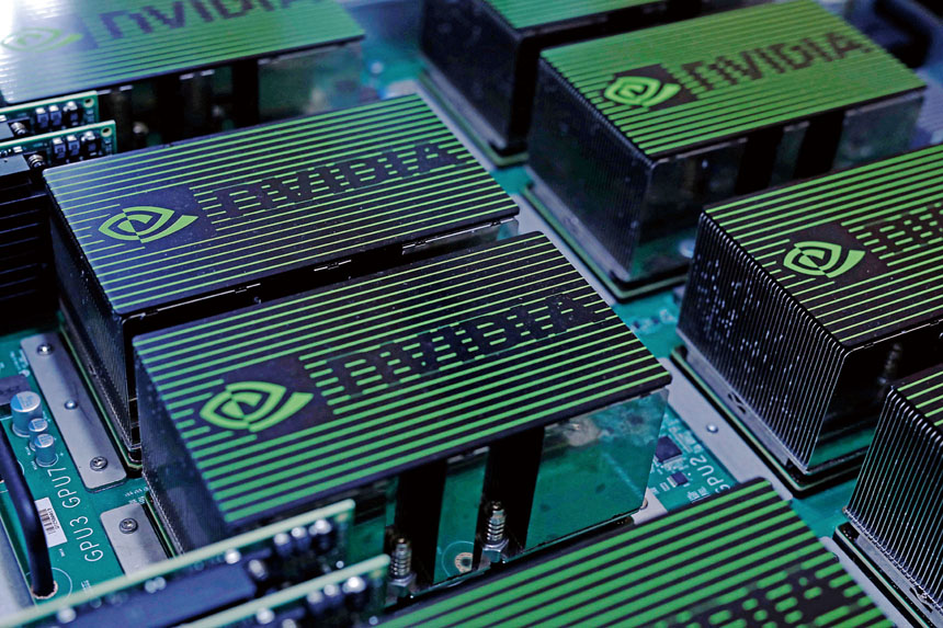 美新政策影響在台灣製造的英偉達H200芯片。路透社資料圖片