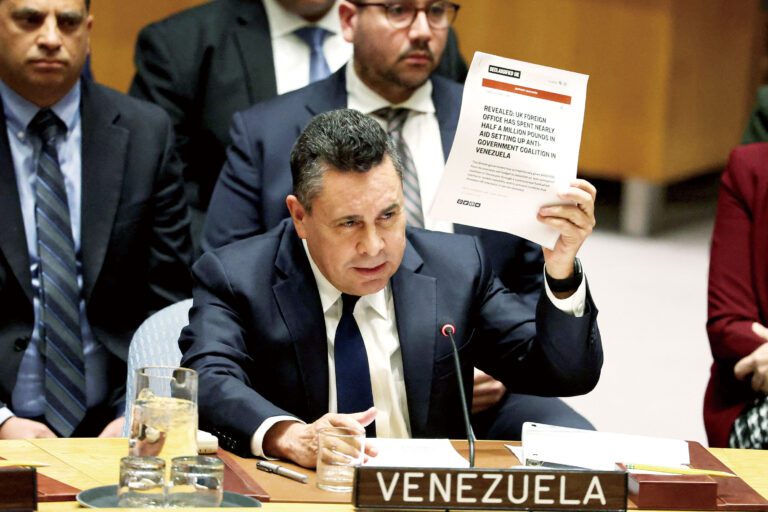 委內瑞拉代表在聯合國批評美國。路透社