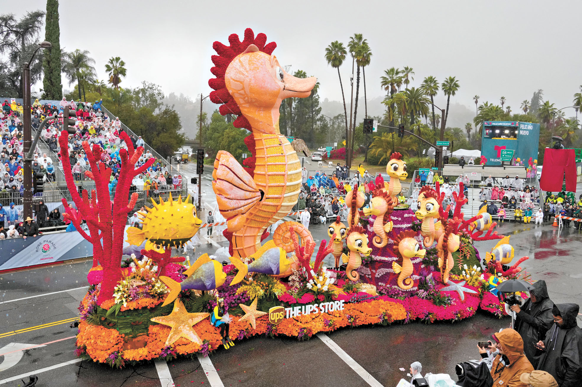 UPS榮獲玫瑰花車遊行總監獎。美聯社