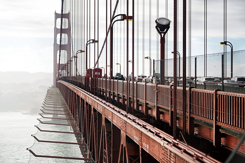 金門大橋的安全網。美聯社資料圖