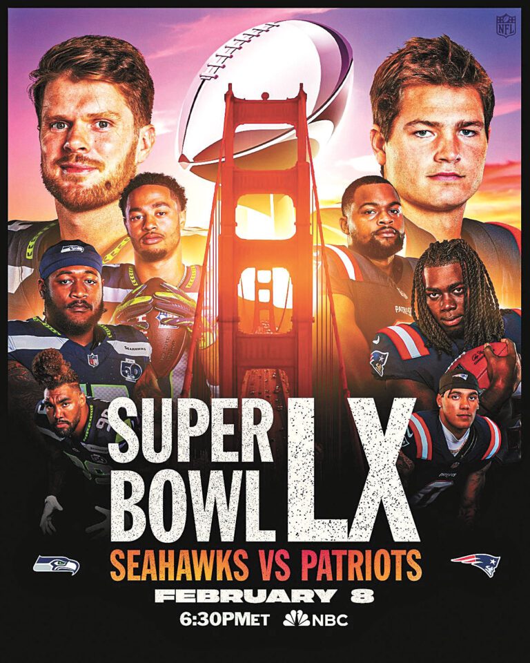 第60屆超級盃將於2月8日在利維球場開打，西雅圖海鷹隊對陣新英格蘭愛國者隊。NFL