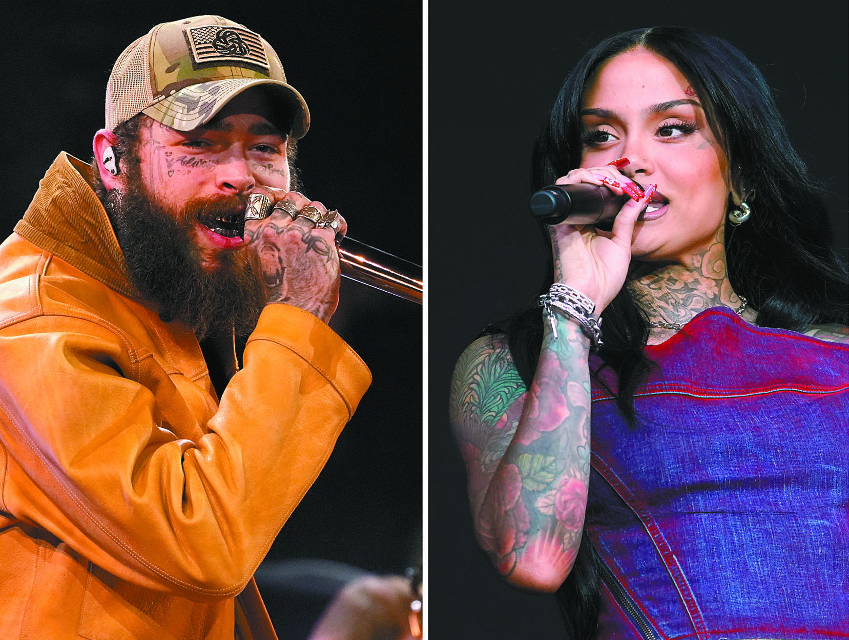 Post Malone（左）和Kehlani將參與超級盃前演出。美聯社資料圖片