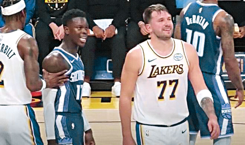 東契奇的笑容背後是濃濃的火藥味。網上圖片