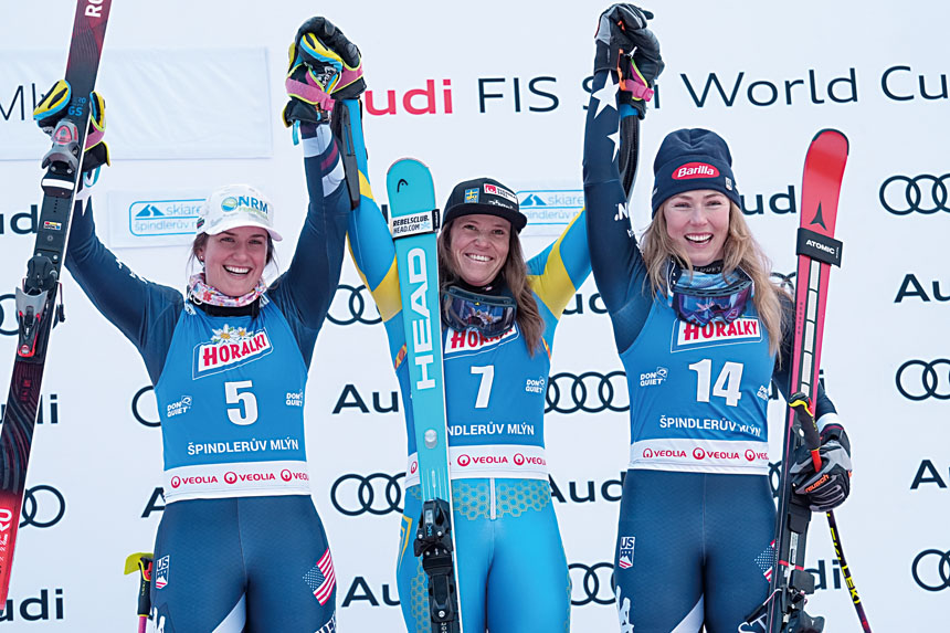 希弗林（右）時隔兩年重新登上領獎台。美聯社