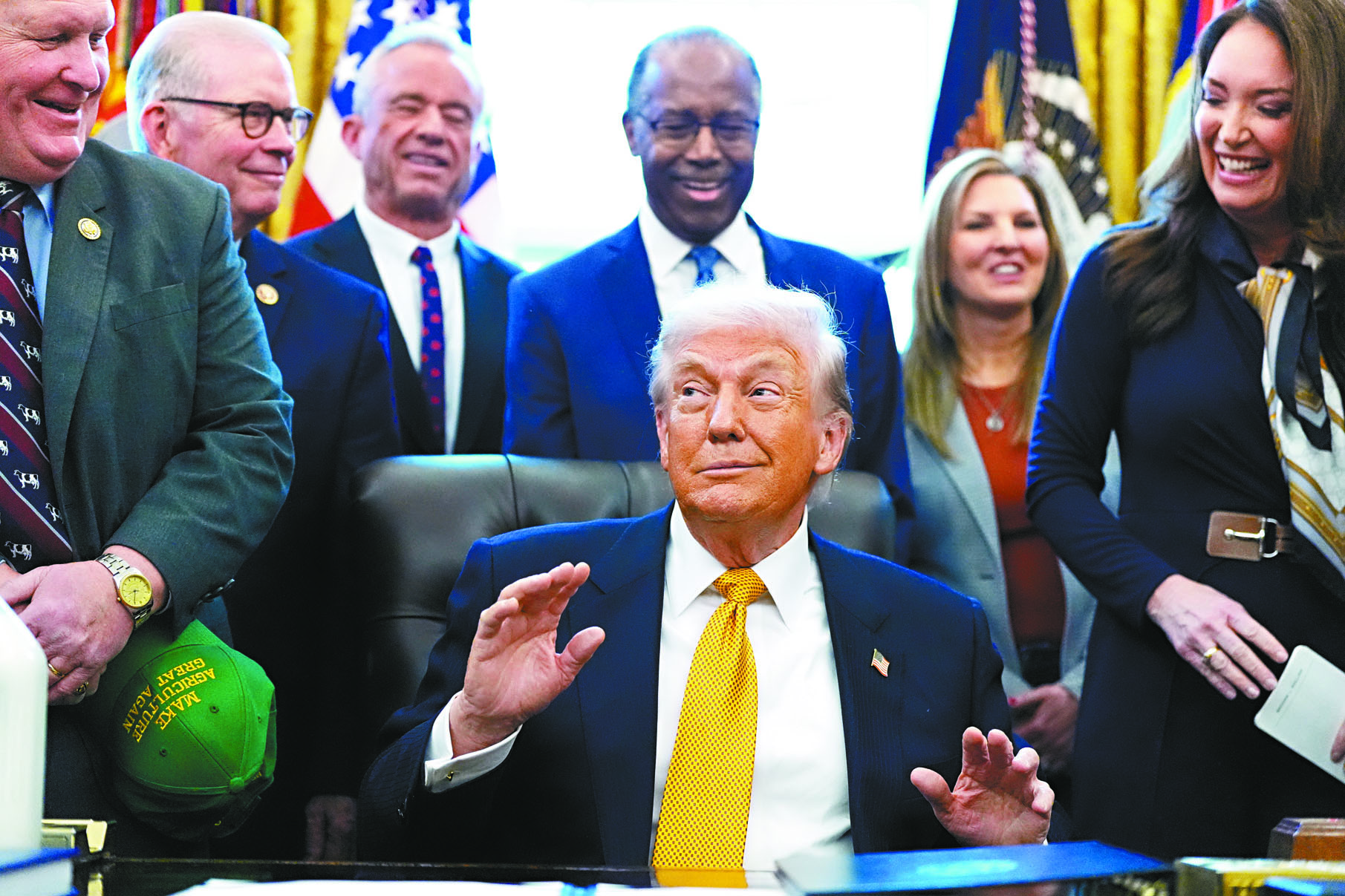 特朗普週三在白宮對記者表示：「我們和委內瑞拉相處得很好。」美聯社