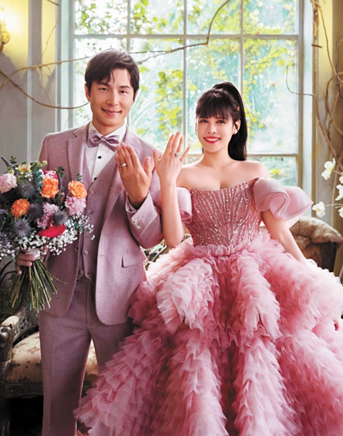 孫協志和夏宇童愛情長跑6年，去年3月3日宣布登記結婚，小倆口今年2月14日情人節在台北寒舍艾美補辦婚宴。網上圖片