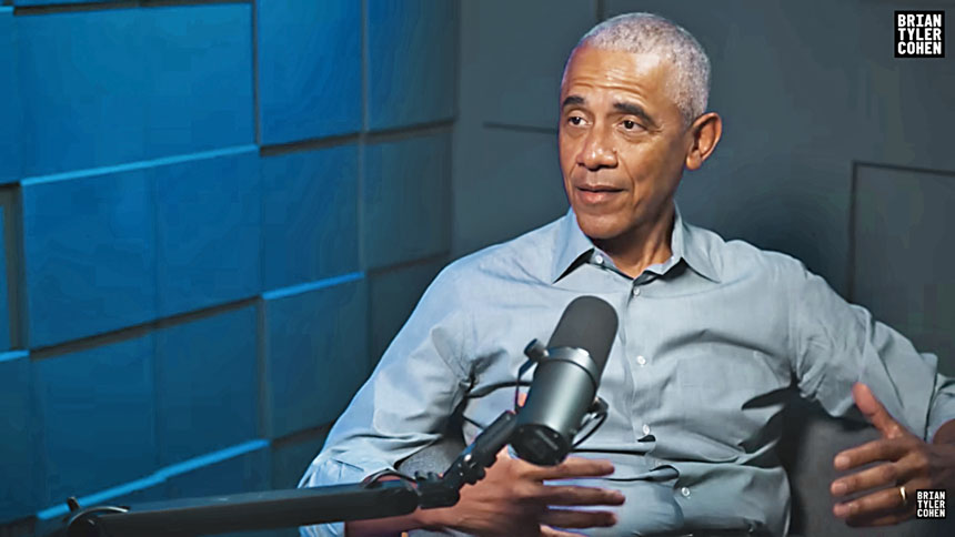 奧巴馬周末接受訪問，形容當前政治言論淪為社交媒體與電視上的「小丑秀」，並指出部分政界人士已失去對總統職位應有的體面與尊重。@briantylercohen/YouTube截圖