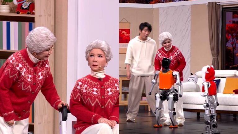 春晚機械人極限挑戰！30天1:1復刻蔡明，12平米舞台上演後空翻