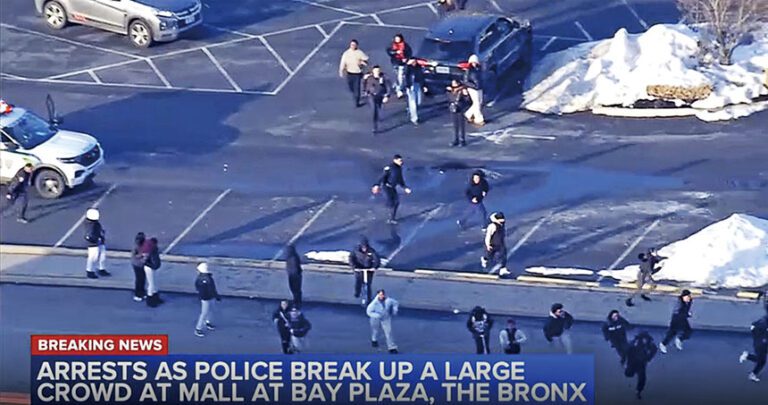 部分青年曾公然挑釁警員，當局隨即採取行動實施逮捕。 WABC截圖