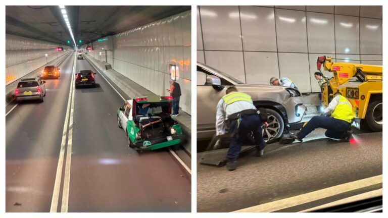 屯赤隧道驚險車禍直擊！私家車高速追撞的士「彈波子」再撼另一車