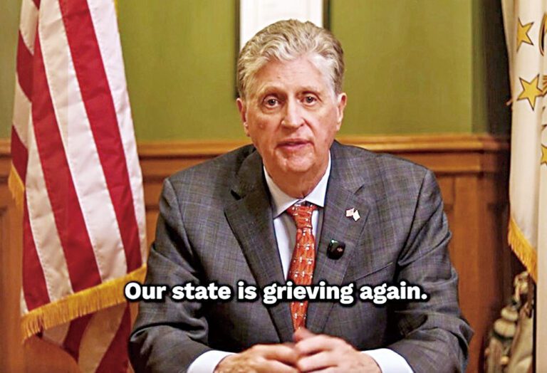 麥基州長發表視頻講話。