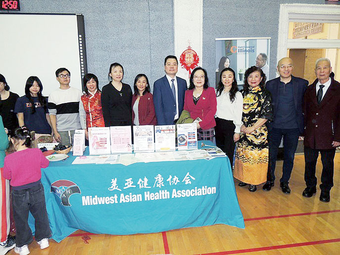 美亞健康協會的展位，展示各式幫助社區及民眾的項目。