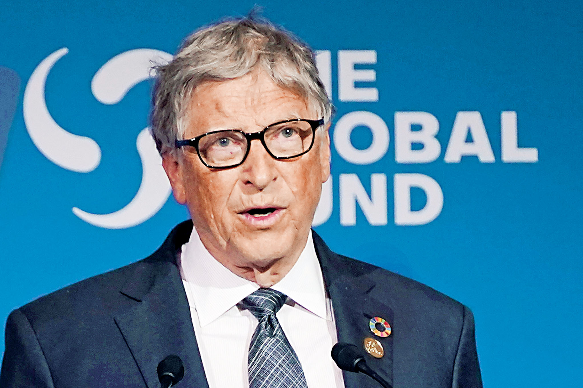 蓋茨臨時取消印度AI峰會演講。美聯社資料圖片