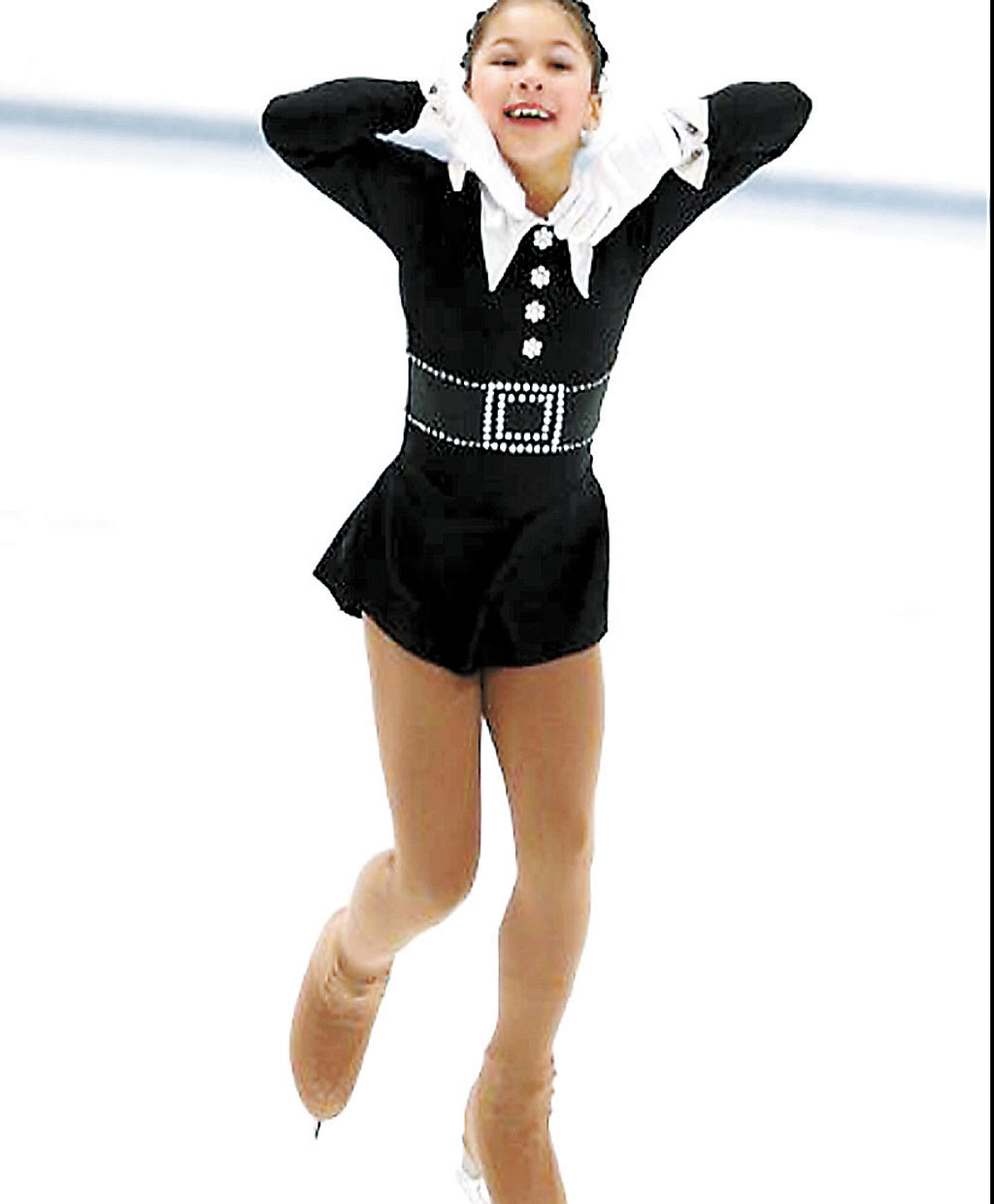 劉美賢10歲時在2016年全美花滑錦標賽奪得女子花滑中級組冠軍。	本報資料圖片