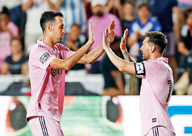 美斯新紀錄——與布斯克茨攜手創最長合作雙人組紀錄。資料圖片