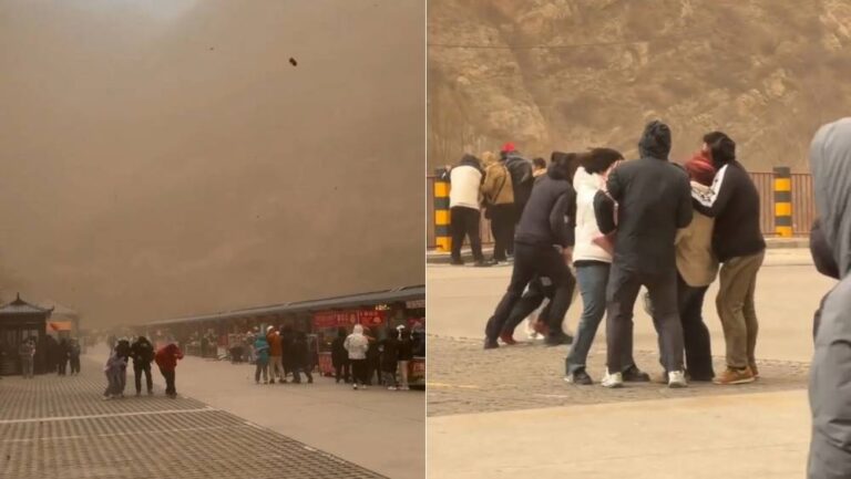 山西景區遭11級狂風沙暴突襲！恆山遊客寸步難行，多個景點緊急關閉