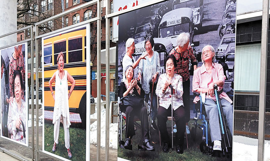 《唐人街的校車抗爭,1975》展出現場。 李強攝