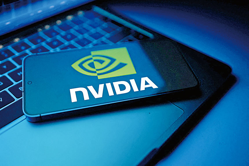 英偉達超過91%的營收來自數據中心事業,該部門主要涵蓋在人工智能(AI)芯片市場的主力產品。資料圖片