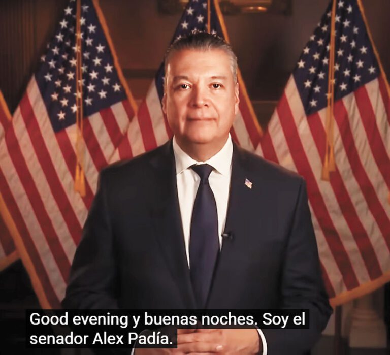 帕拉達以西班牙語發表民主黨回應國情咨文的演說。視頻截圖