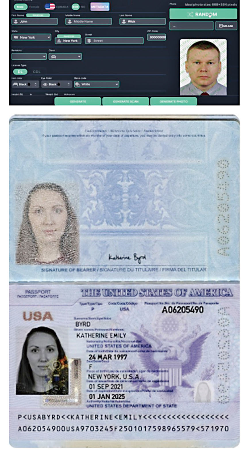 圖為該網站假證生成的過程及生成的電子假證。檢方提供