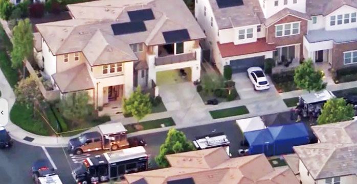 在發現「可疑」物品後,當局對爾灣市一處住宅進行調查。KTLA