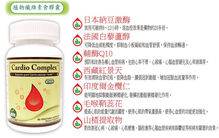 無限心脈通™ 富含輔酶Q-10和納豆激酶   預防治療心腦血管栓塞症 廣效性強