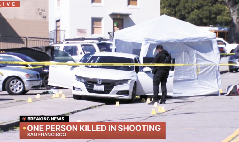 警方封鎖現場調查。KRON4電視畫面