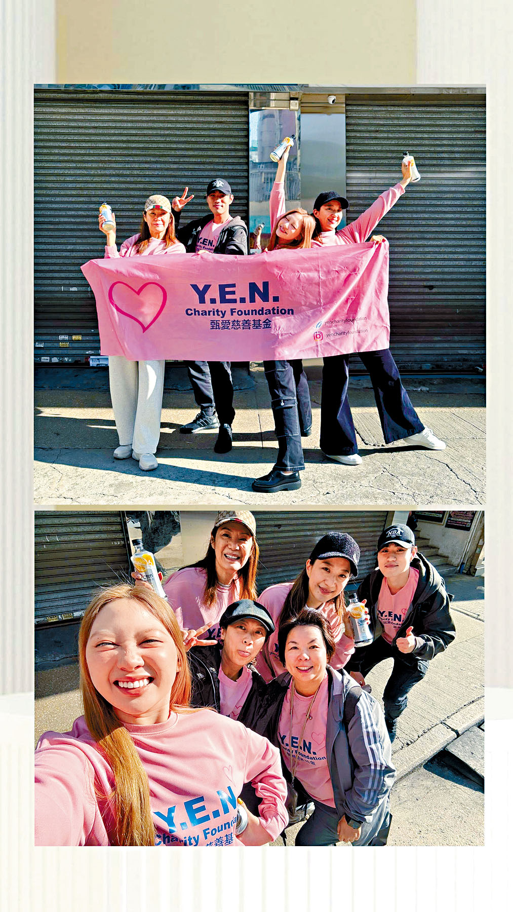 Jasmine早前與家人齊齊落區派物資，婆婆更是首次參與。