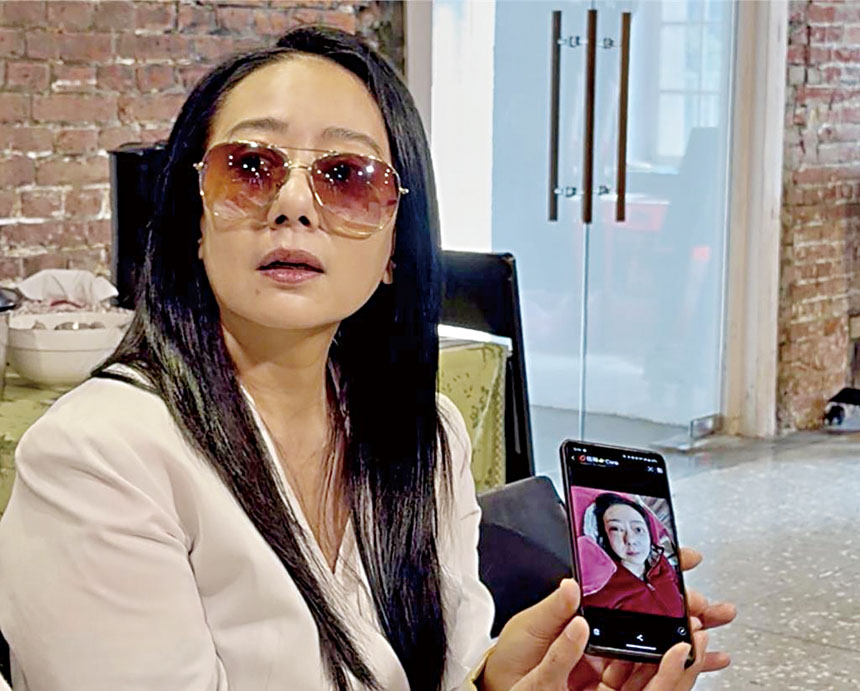 高慧君展示受傷後的模樣。網上圖片