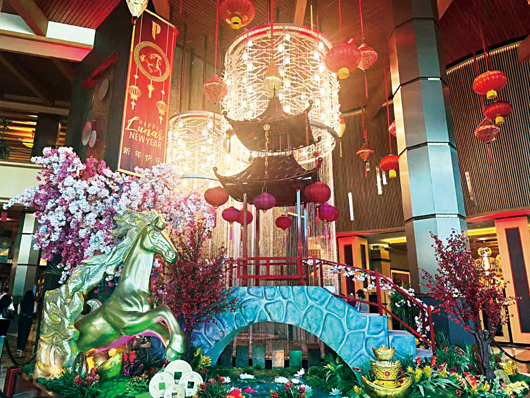 場內精心的新春佈置之一。記者陸新攝