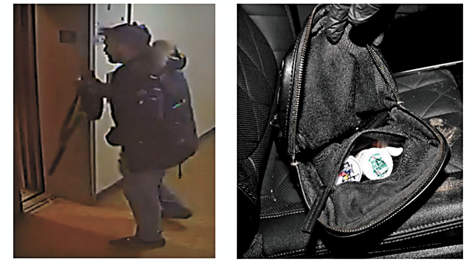 圖為斯克拉在案發後藏毒被監控捕捉到的畫面。 檢方提供