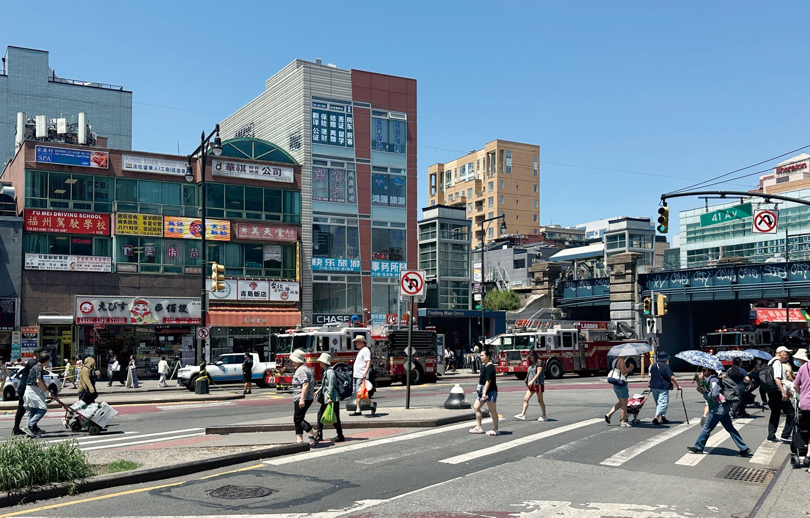 法拉盛街景。 圖片僅做示意之用