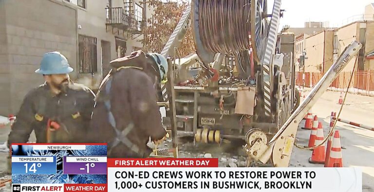 聯合愛迪生電力公司正加緊搶修，預計最快於9日早上7時恢復供電。CBS紐約截圖